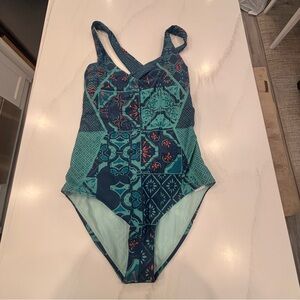 prAna one piece swimsuit Lagos Lisbon print size Large